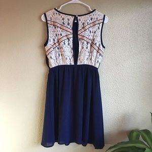 Lace back silky dress
